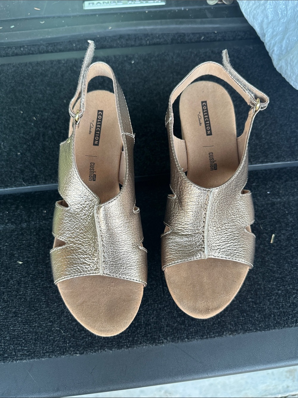 Clarks Metallic Rose Gold Slingback Sandals